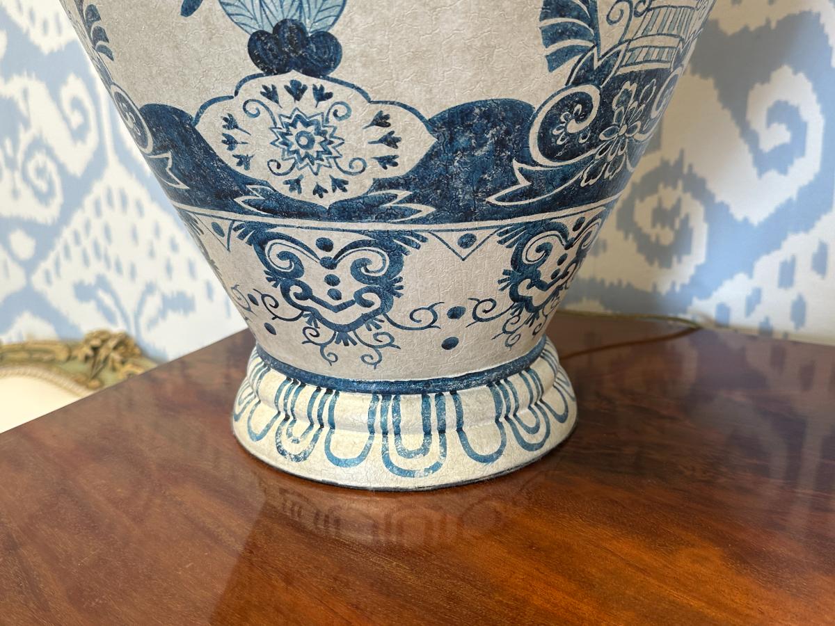 Large Blue & White Hand Painted Table Lamp