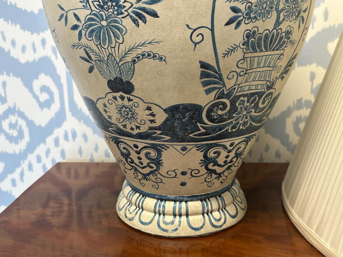 Large Blue & White Hand Painted Table Lamp
