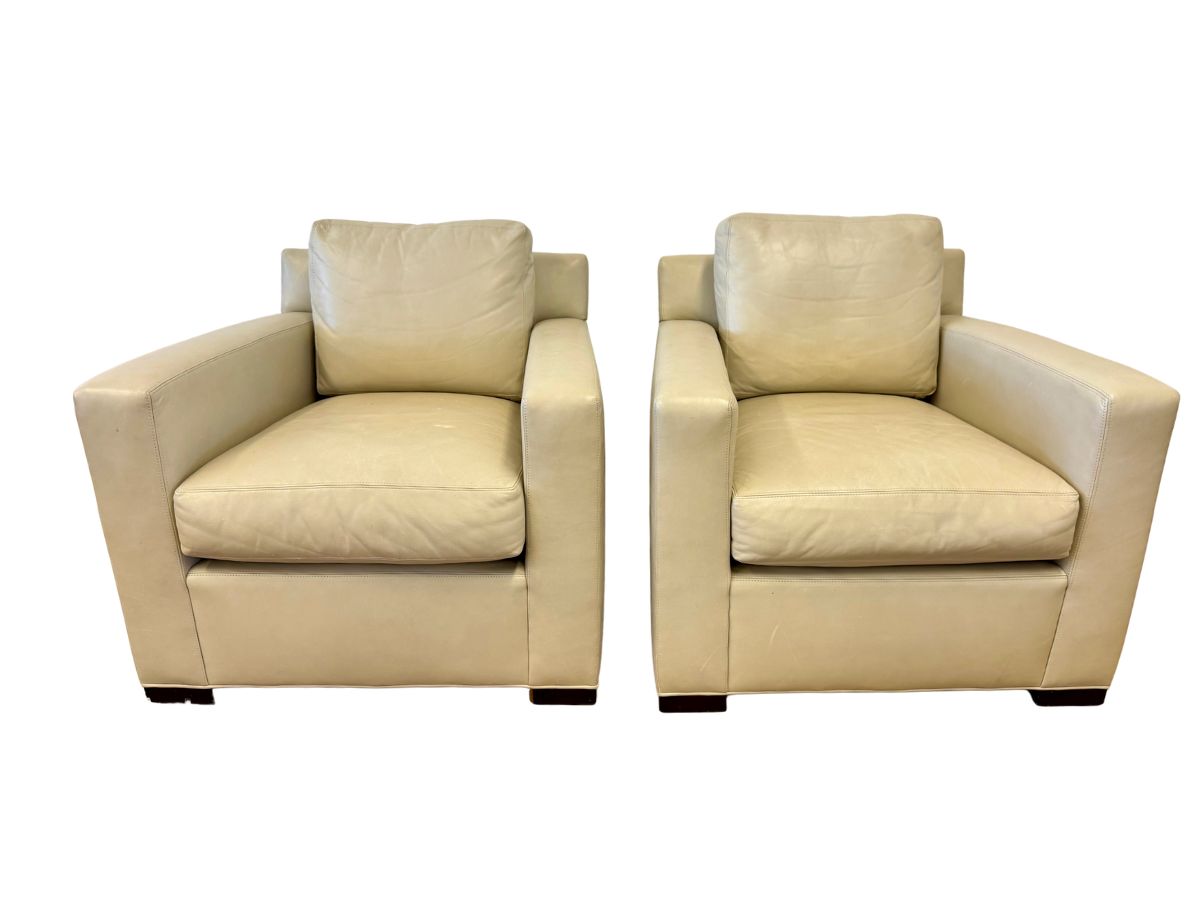 Coach Furniture Collection for Baker Leather Chairs, Pair