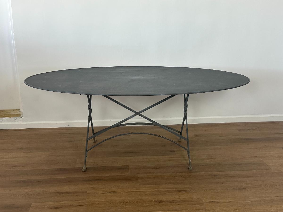 C. Gaignon Zinc Dining Table from France, Modele Déposè 1995