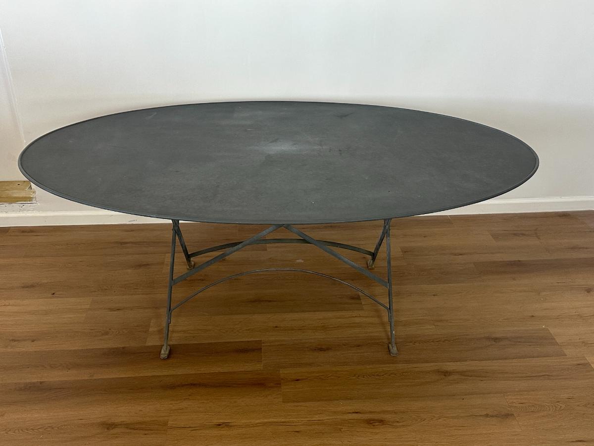 C. Gaignon Zinc Dining Table from France, Modele Déposè 1995