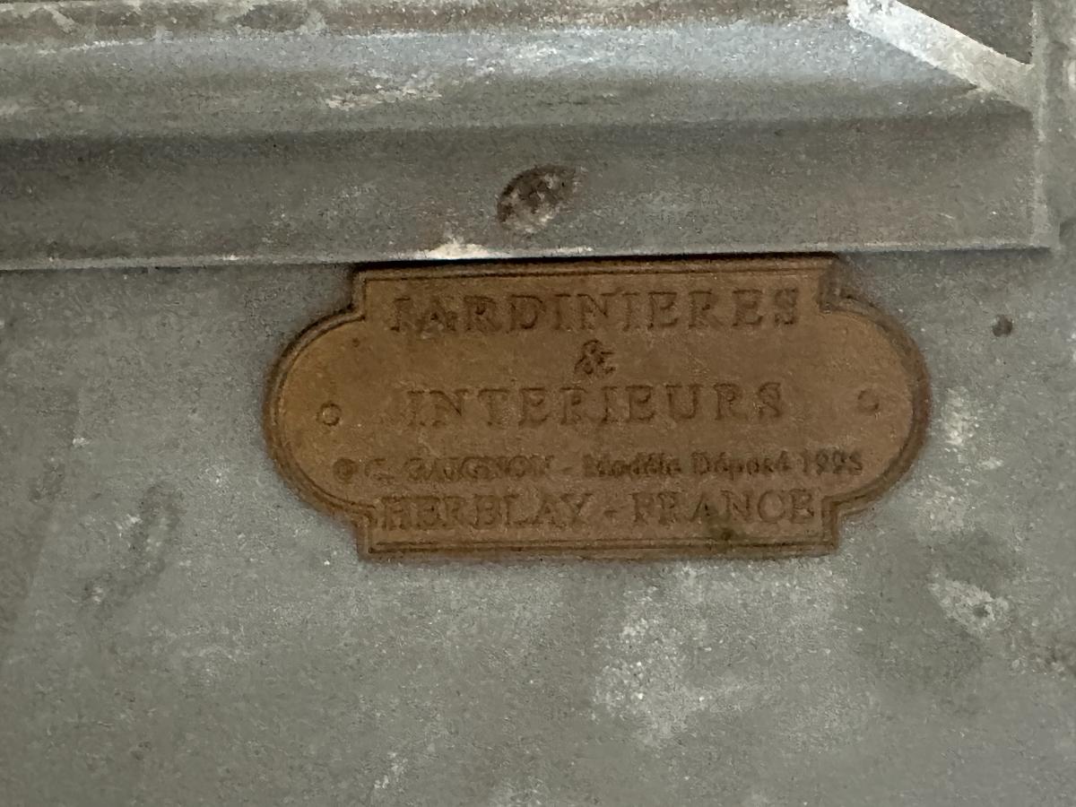 C. Gaignon Zinc Dining Table from France, Modele Déposè 1995