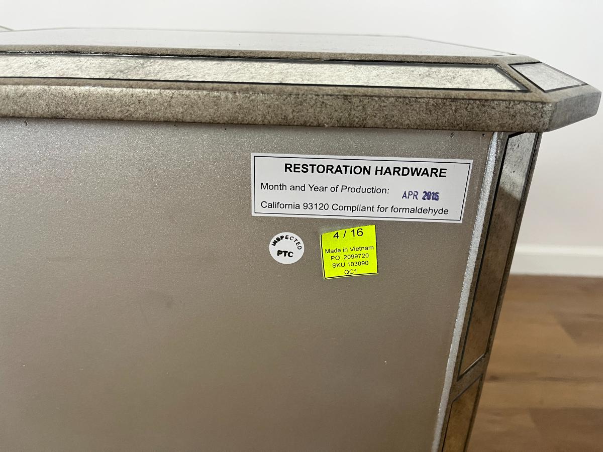 Restoration Hardware Ava Mirrored 3 Drawer Nightstands, Pair