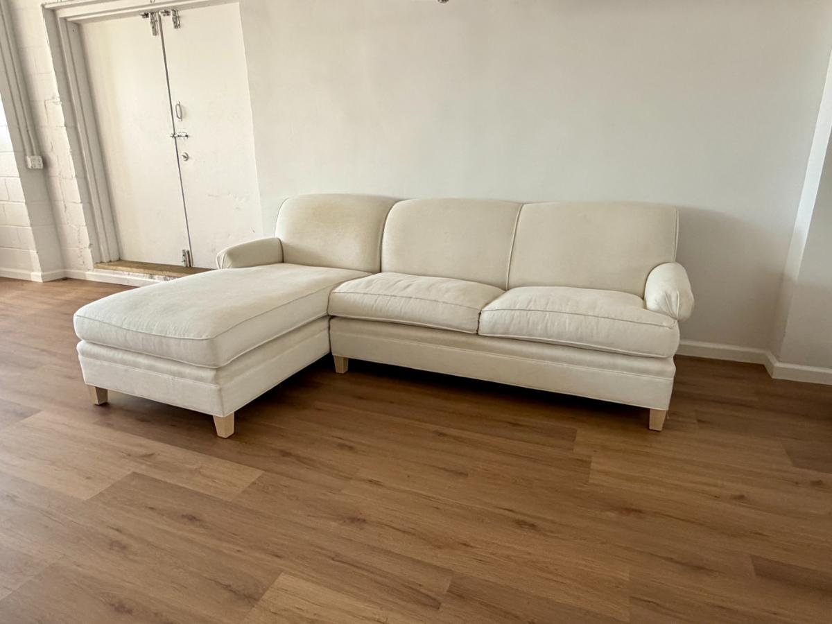 Maiden Home Carmine Sectional in Oyster Linen