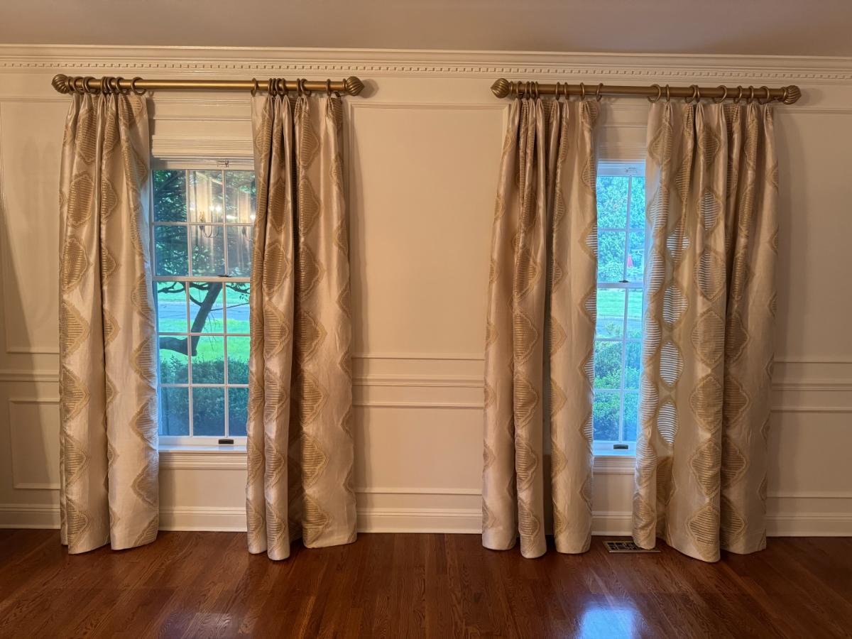 Elegant Silk Quatrefoil Window Panels, Set of 4 Panels (2 of 2 Sets)