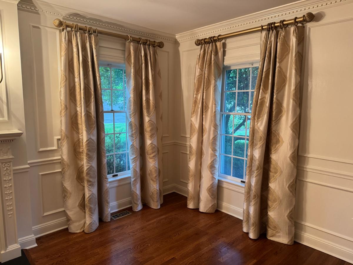 Elegant Silk Quatrefoil Window Panels, Set of 4 Panels (2 of 2 Sets)