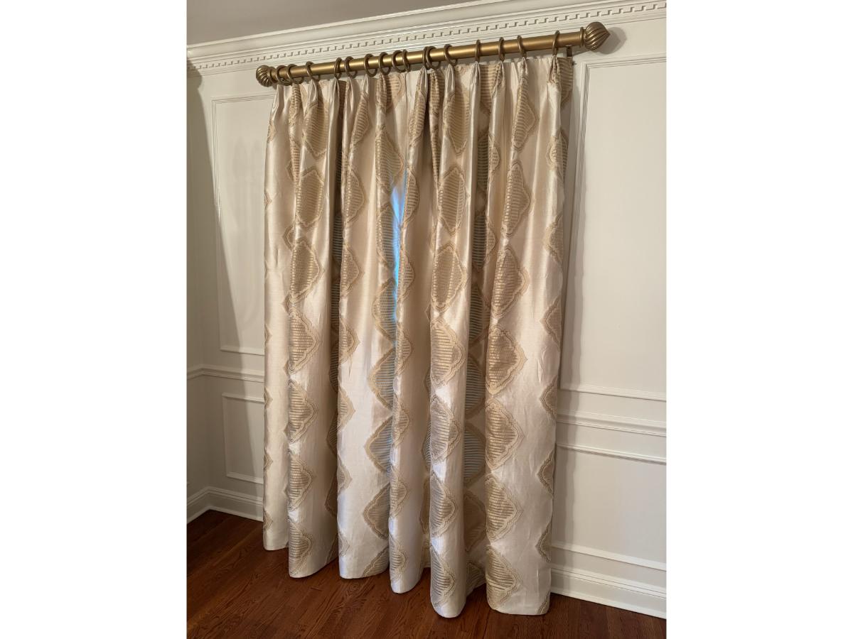 Elegant Silk Quatrefoil Window Panels, Set of 4 Panels (2 of 2 Sets)