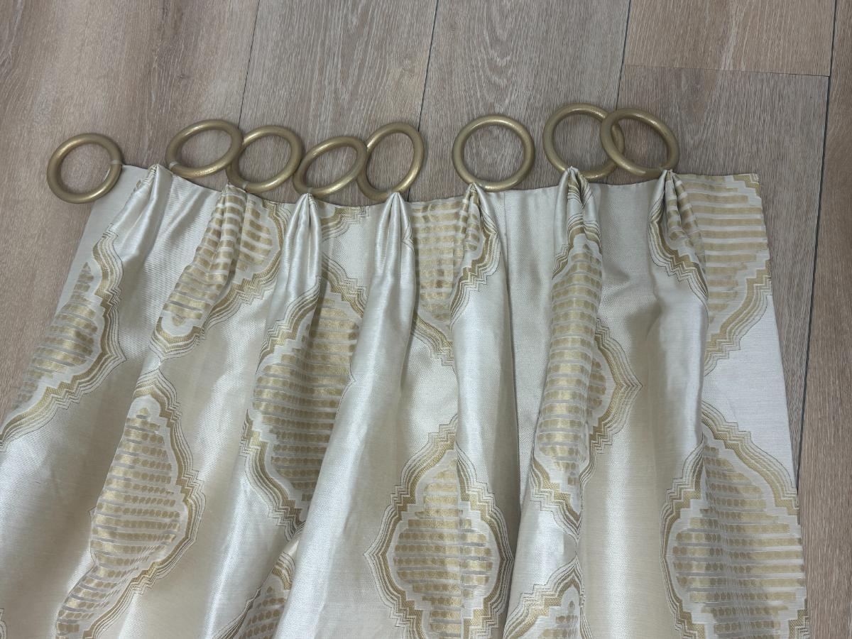 Elegant Silk Quatrefoil Window Panels, Set of 4 Panels (2 of 2 Sets)