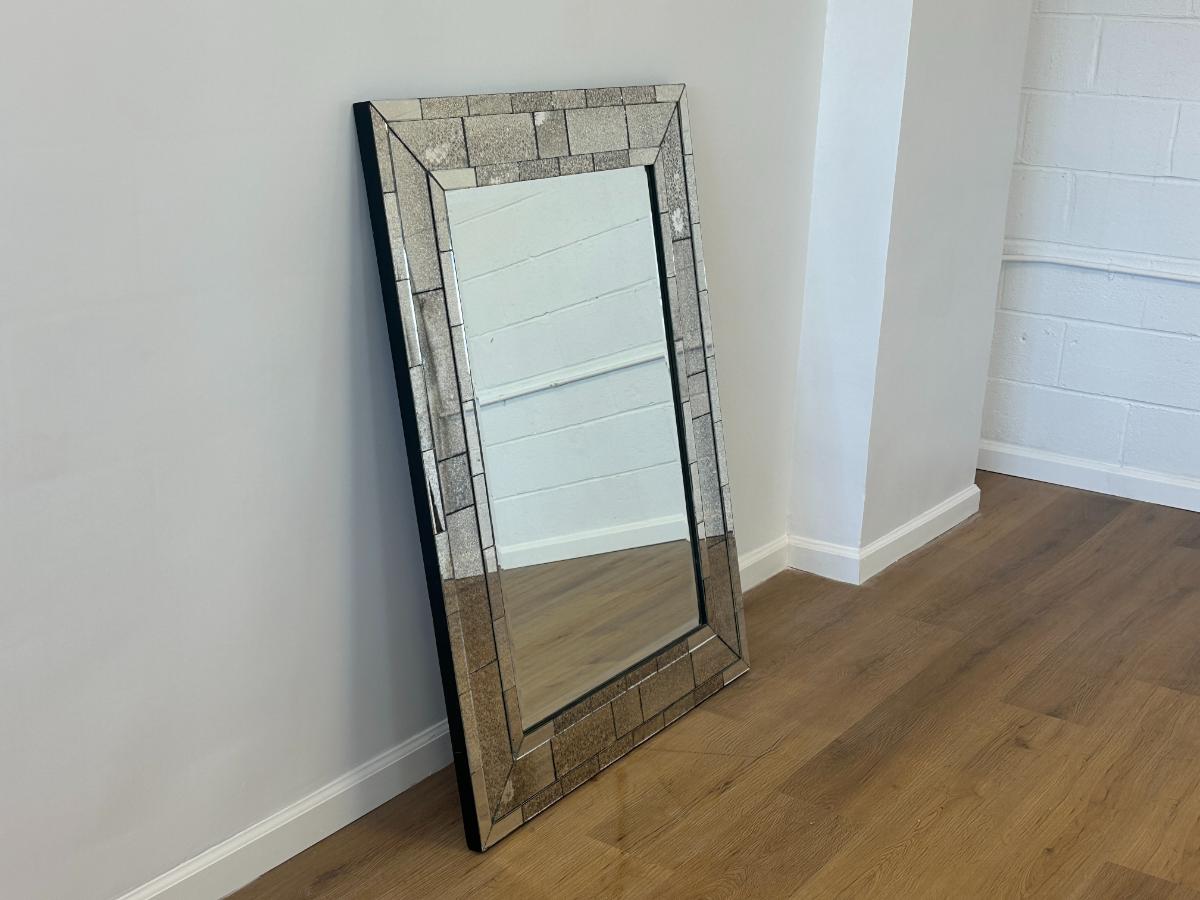 Kenneth Antiqued Brick Motif Mirror