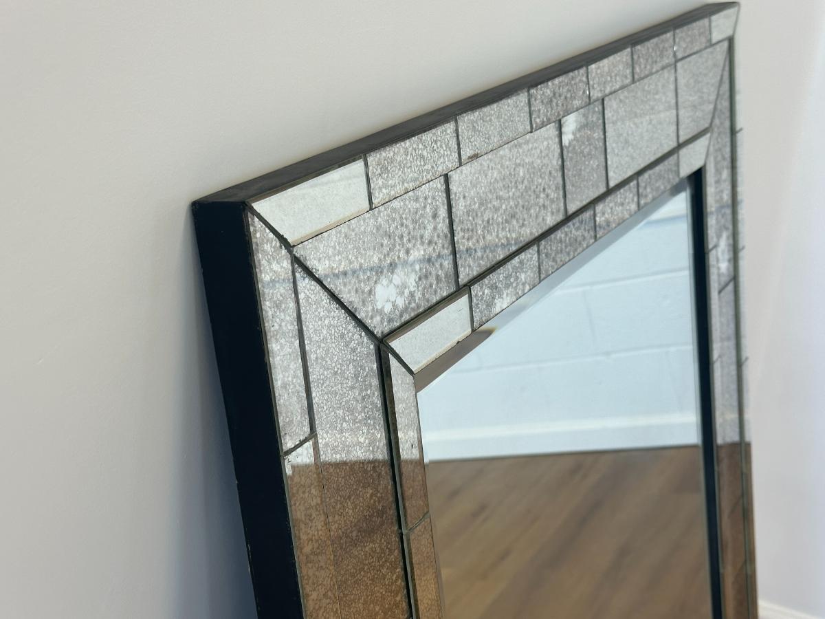 Kenneth Antiqued Brick Motif Mirror