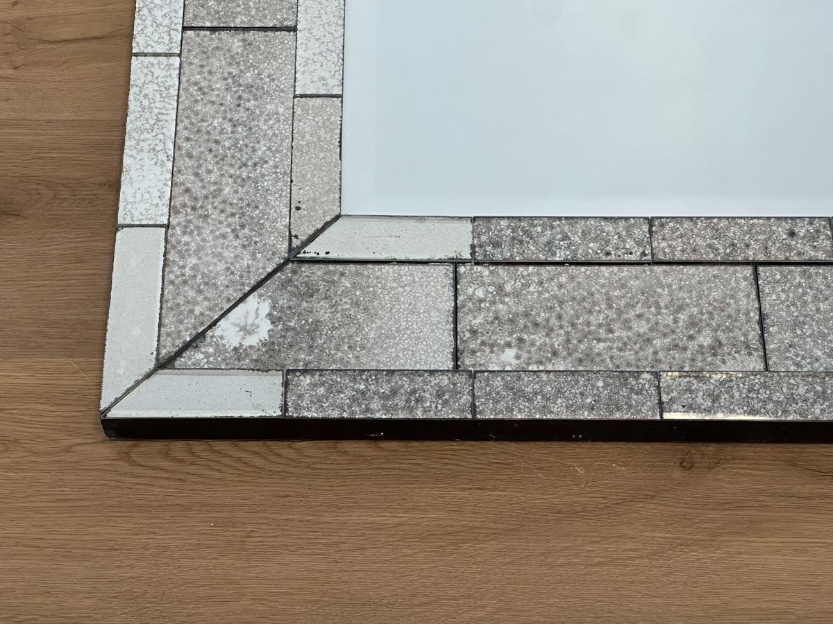 Kenneth Antiqued Brick Motif Mirror