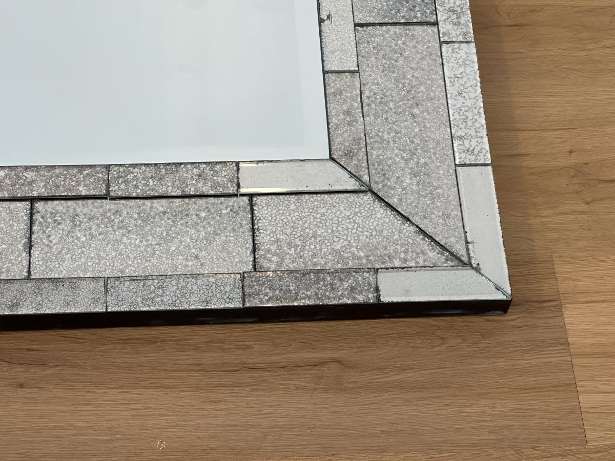 Kenneth Antiqued Brick Motif Mirror