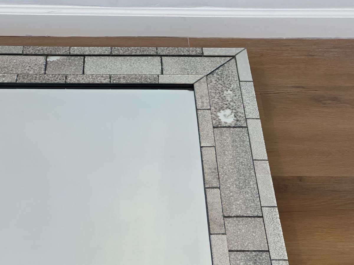 Kenneth Antiqued Brick Motif Mirror