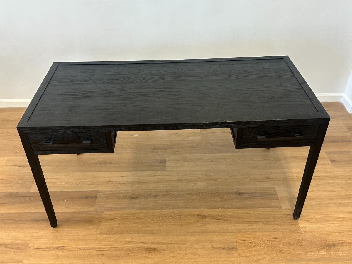 Restoration Hardware French Contemporary Desk in Black Oak