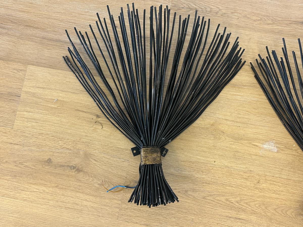 Vintage Sculptural Wall Sconces, Pair