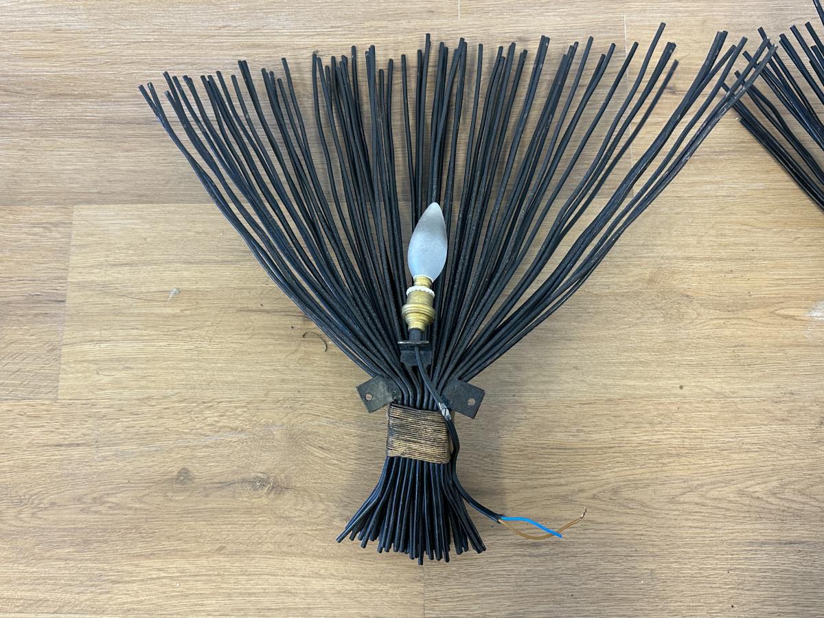 Vintage Sculptural Wall Sconces, Pair