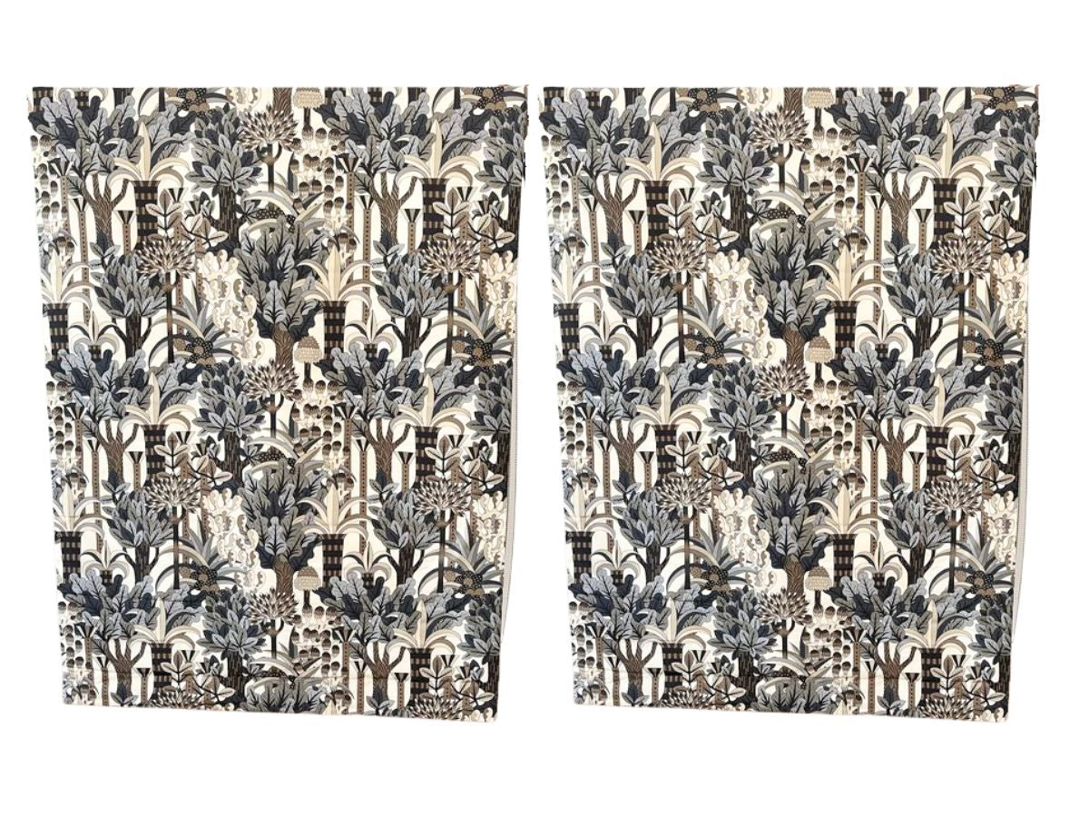 Hermes Jardin D'Osier Fabric Roman Shades, Pair