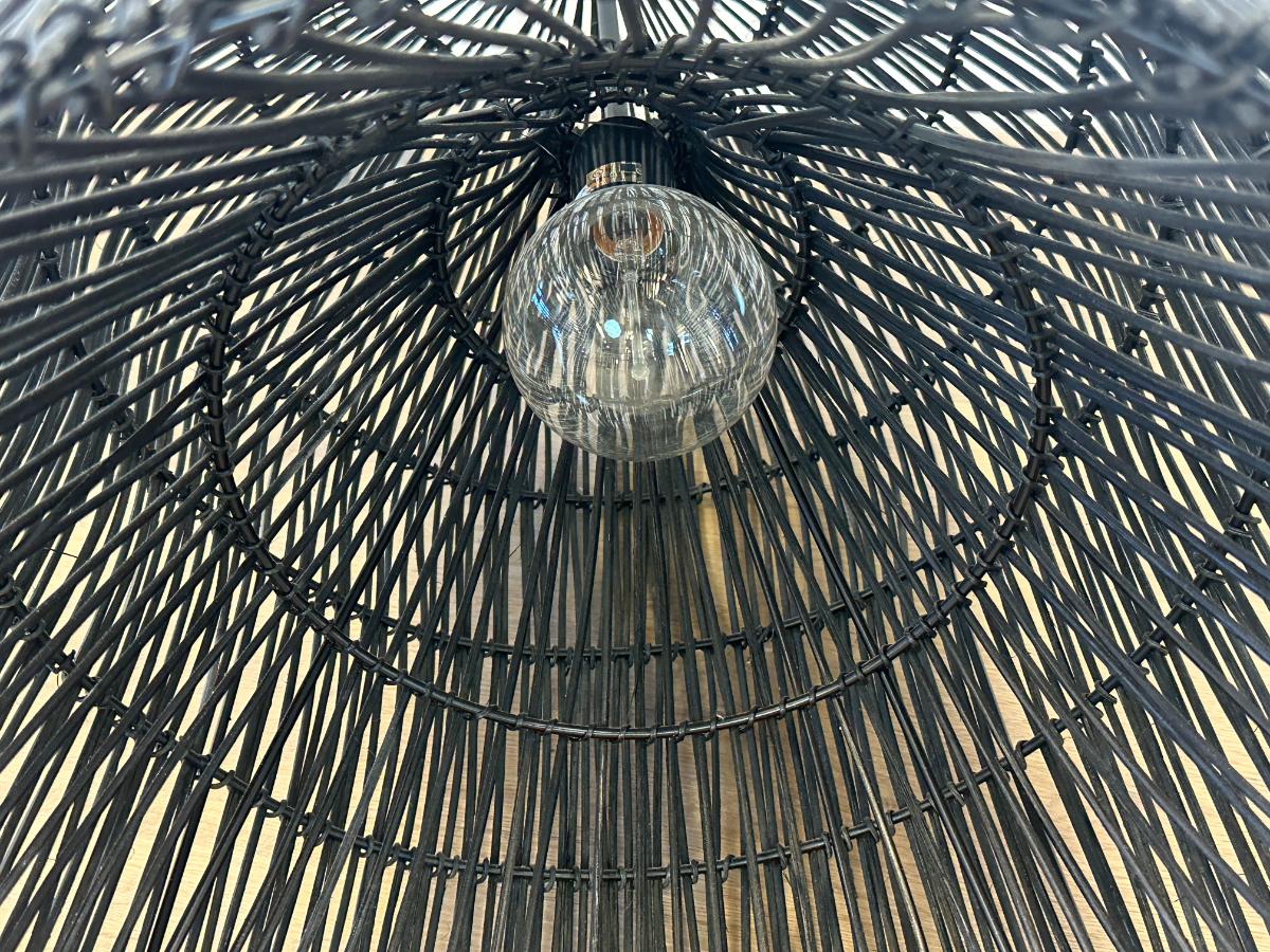 Rattan Pendants, Pair