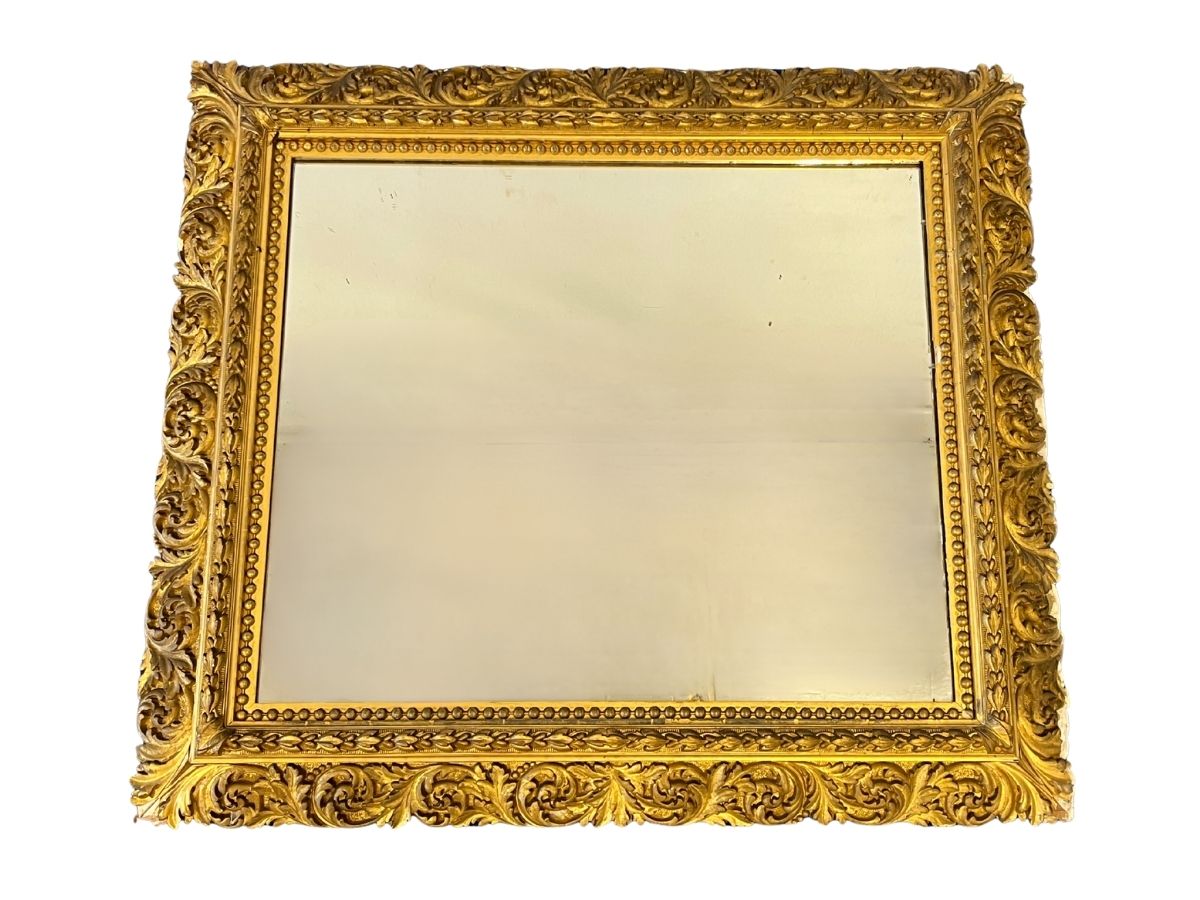 Antique French Napoleon III Ornate Gilt Wall Mirror