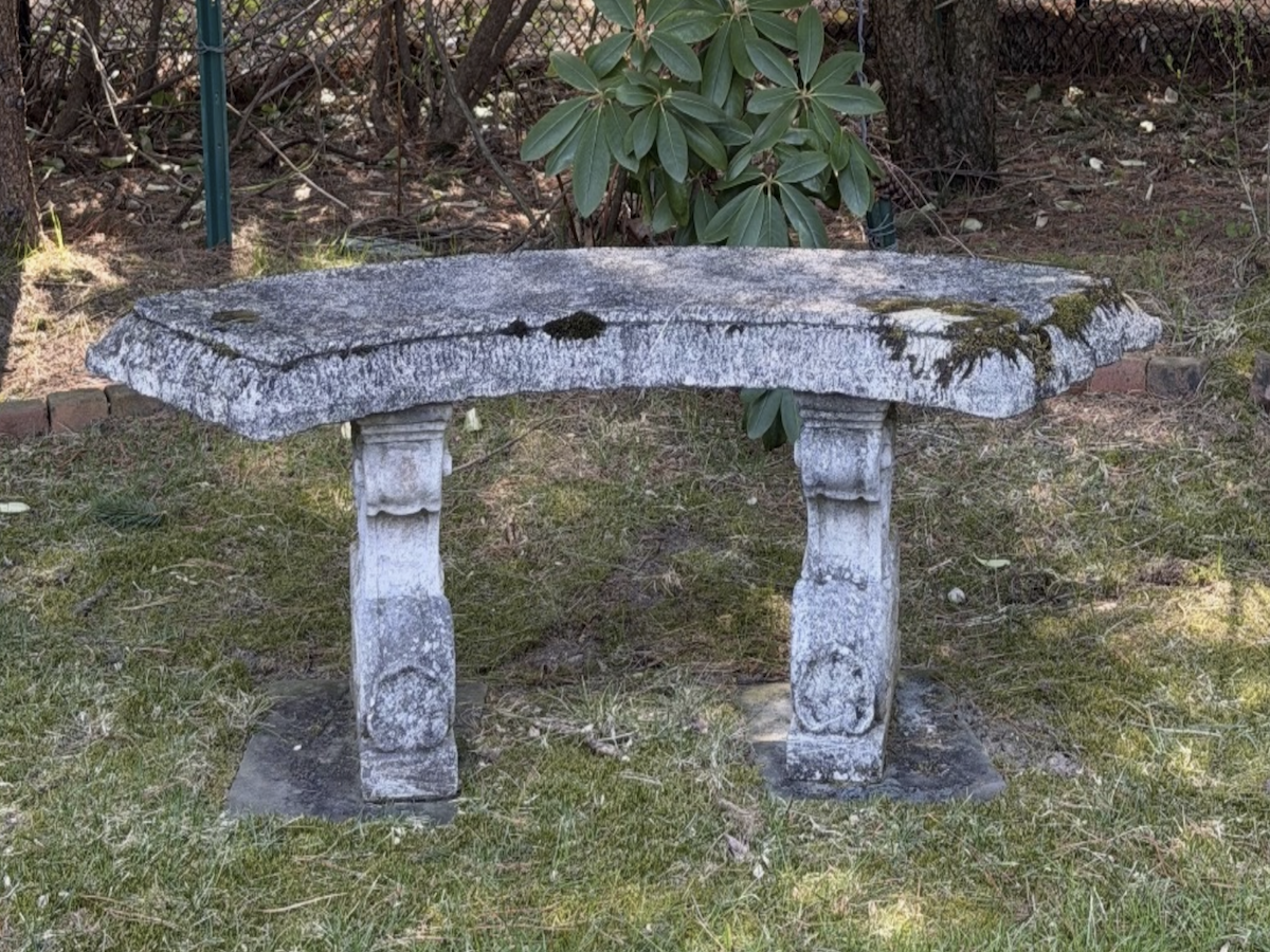 Campania Curved Cement Garden Bench