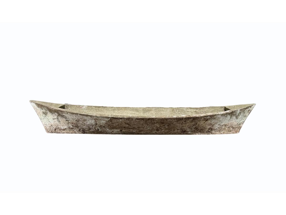 Canoe Shaped Oversized Concrete Planter