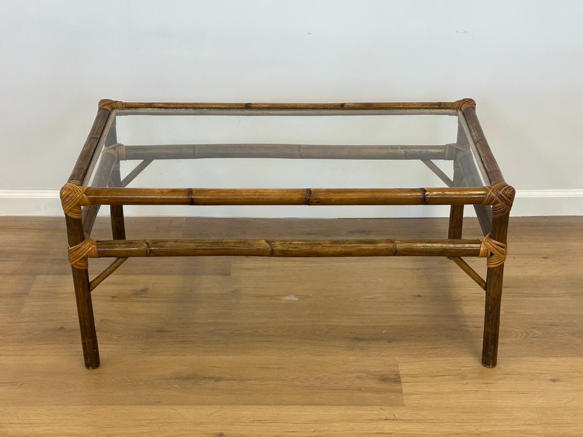 Vintage Bamboo Cocktail Table