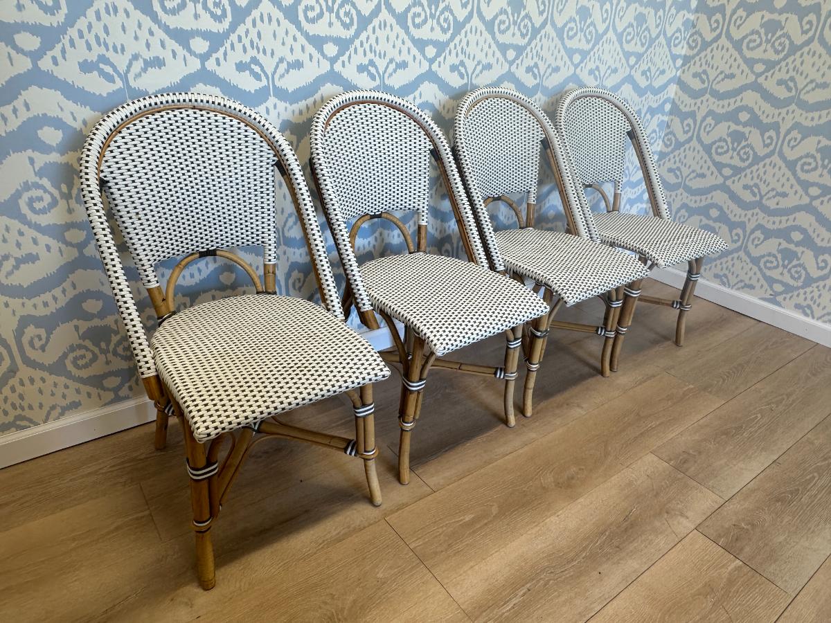 Grey and White Bistro Chairs, Set of 4