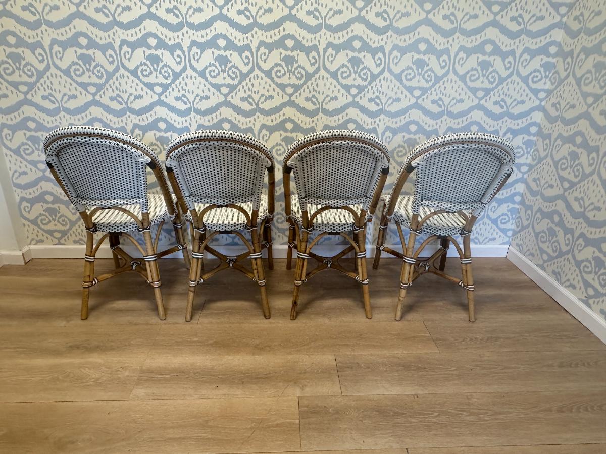 Grey and White Bistro Chairs, Set of 4