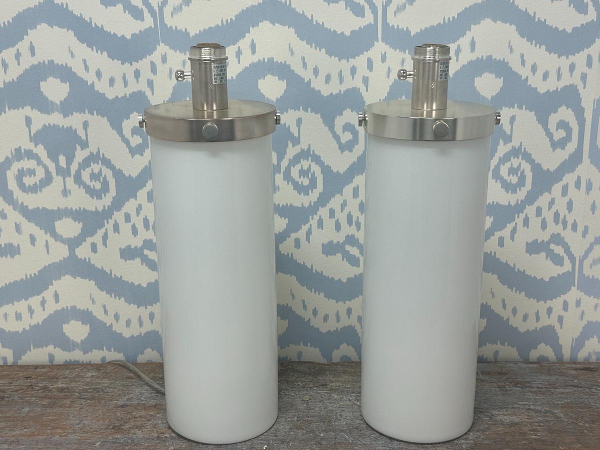 Barbara Barry Moon Glow Table Lamp in White Glass