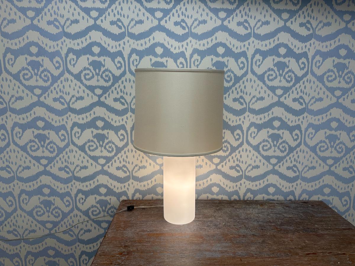 Barbara Barry Moon Glow Table Lamp in White Glass