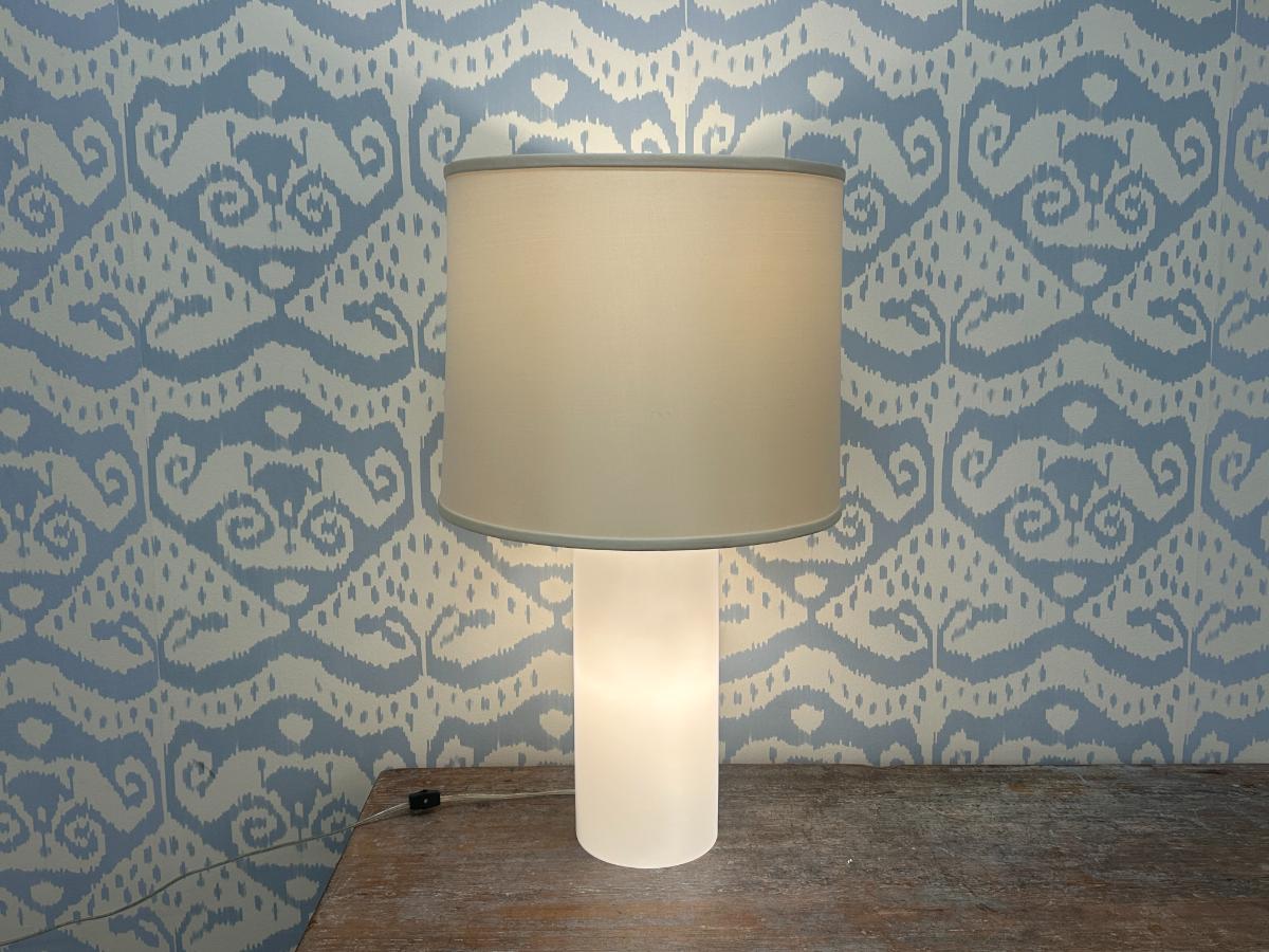 Barbara Barry Moon Glow Table Lamp in White Glass