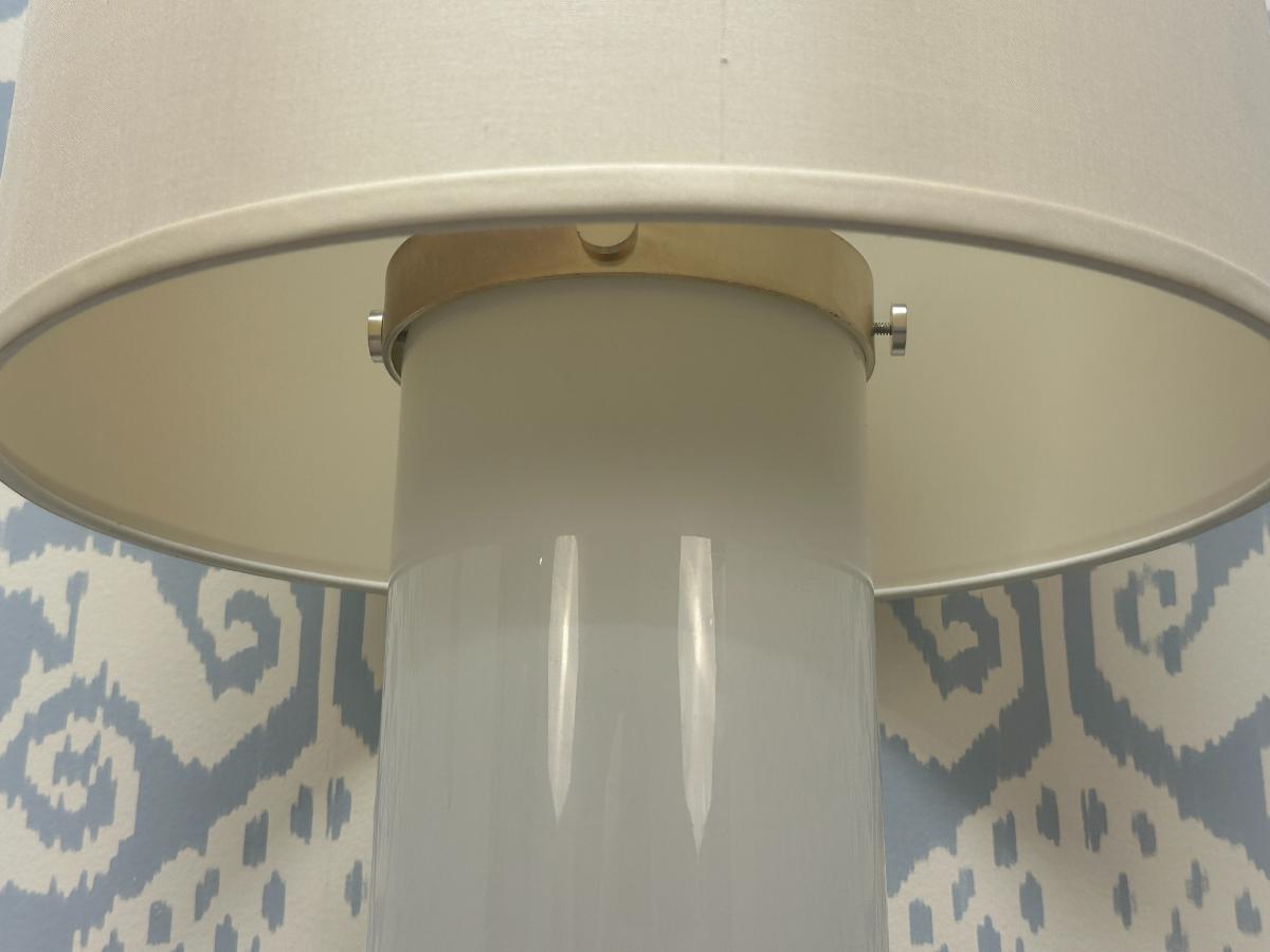 Barbara Barry Moon Glow Table Lamp in White Glass