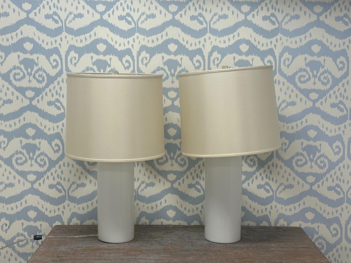 Barbara Barry Moon Glow Table Lamp in White Glass