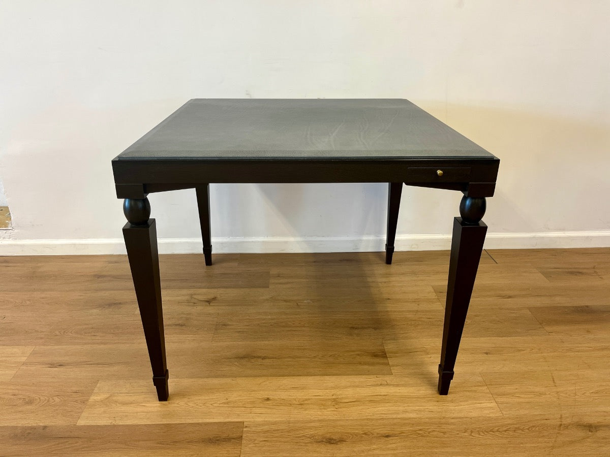 Leather Topped Game Table with Concealed Drink Slides