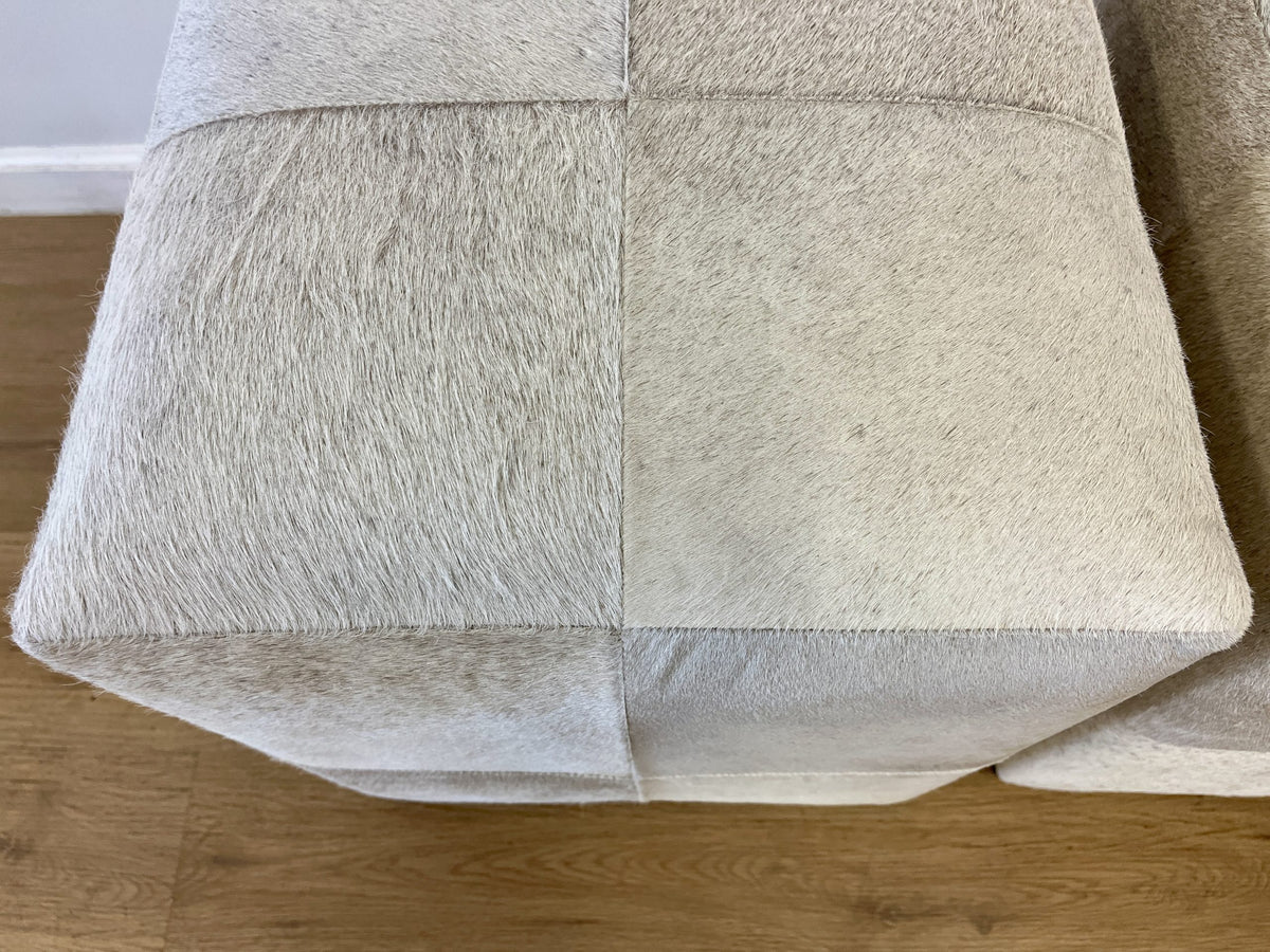 Made Goods Essex Stools, Grey Hide on Hide, Pair
