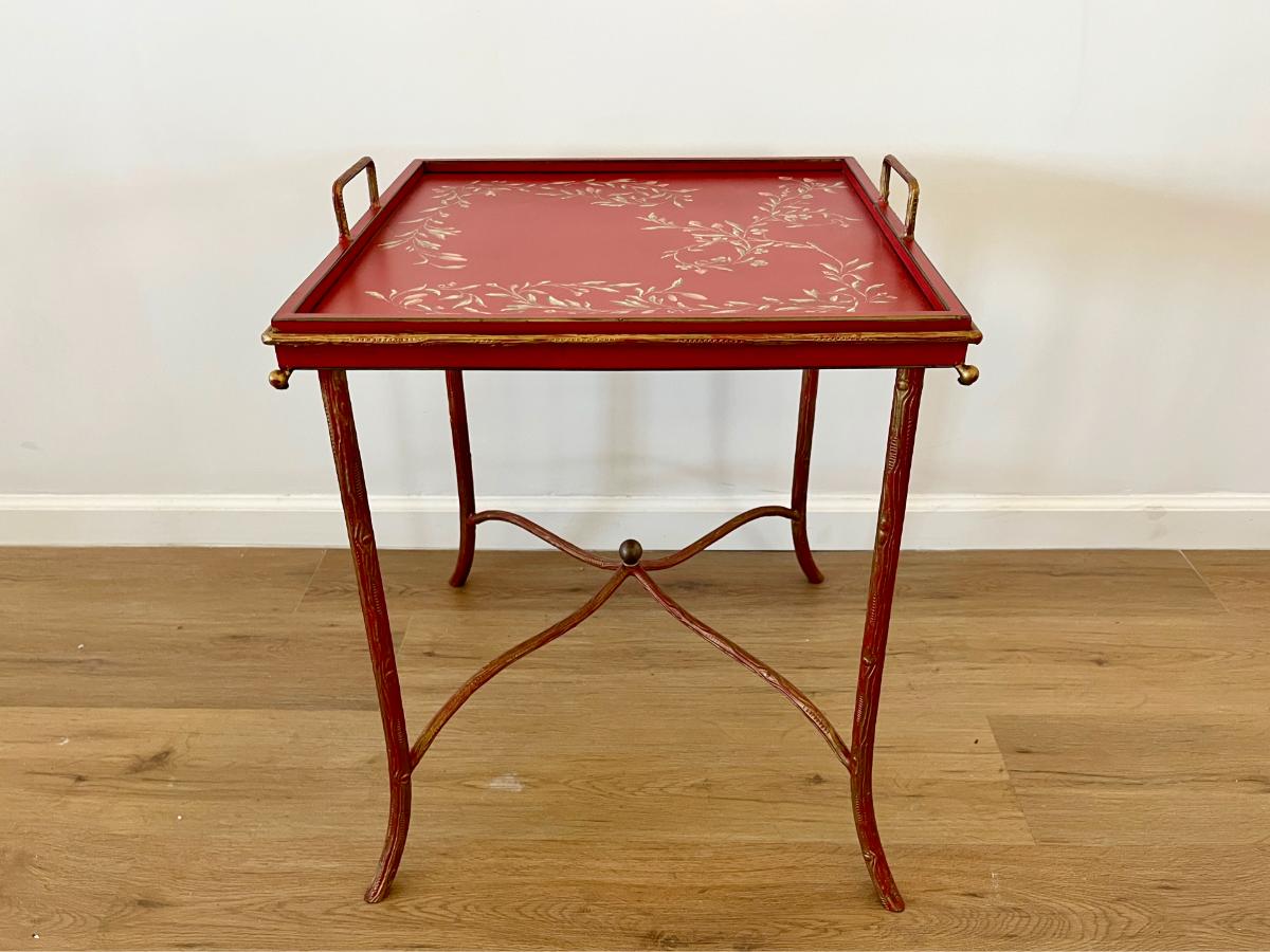 Red Chinoiserie Tray Top Table