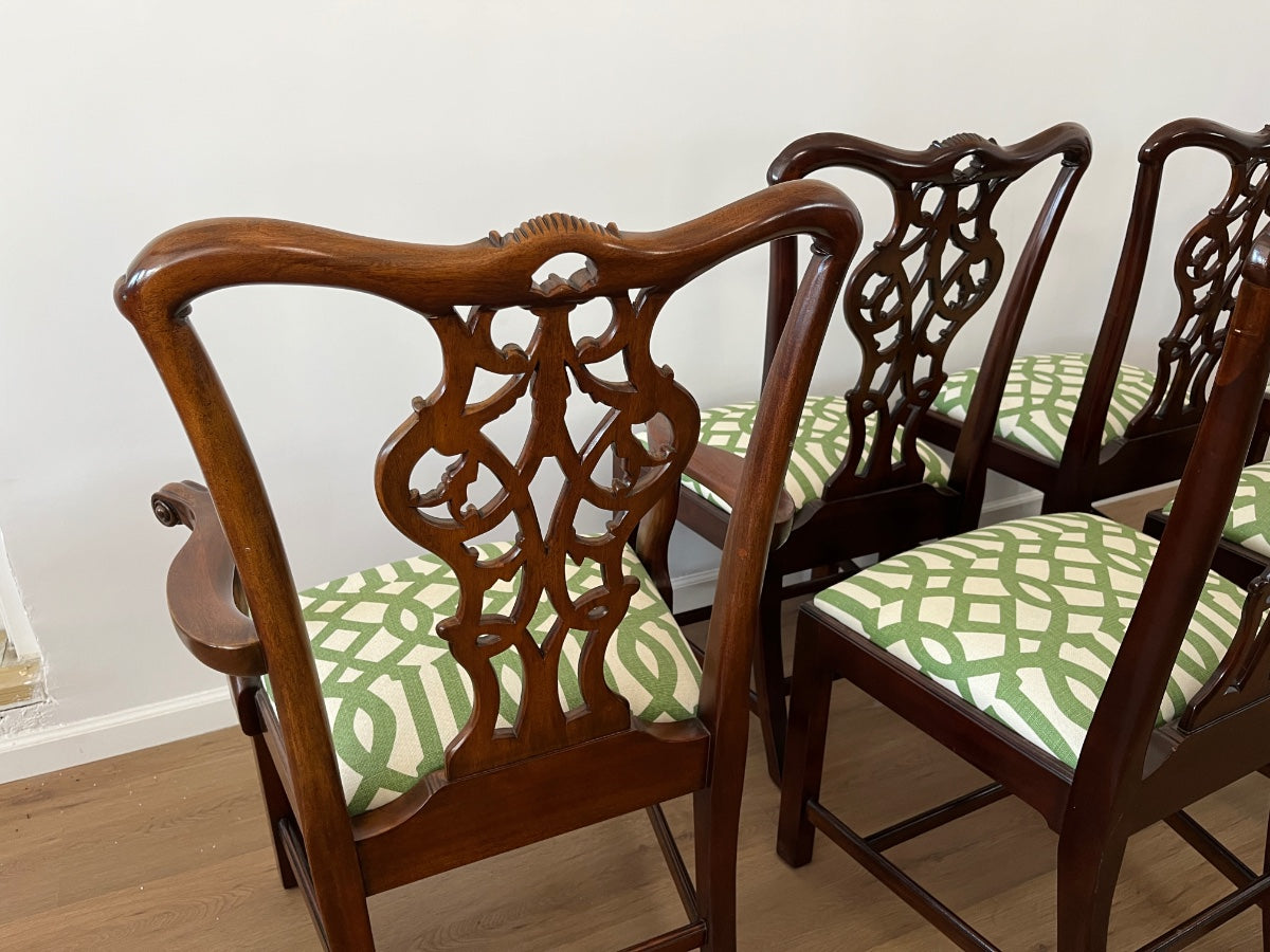 Chippendale Style Mahogany Dining Chairs, Set of 6