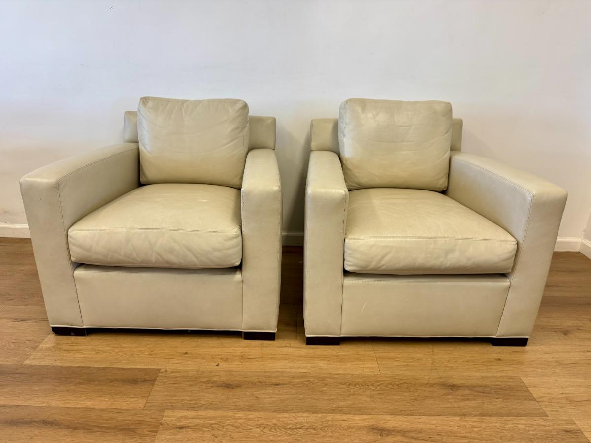 Coach Furniture Collection for Baker Leather Chairs, Pair