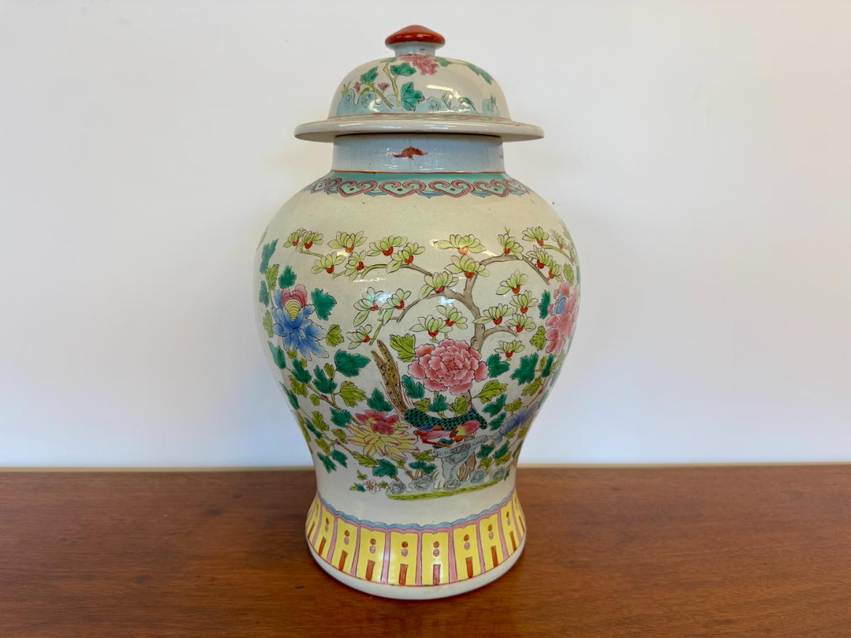 Dragon & Peacock Porcelain Urn