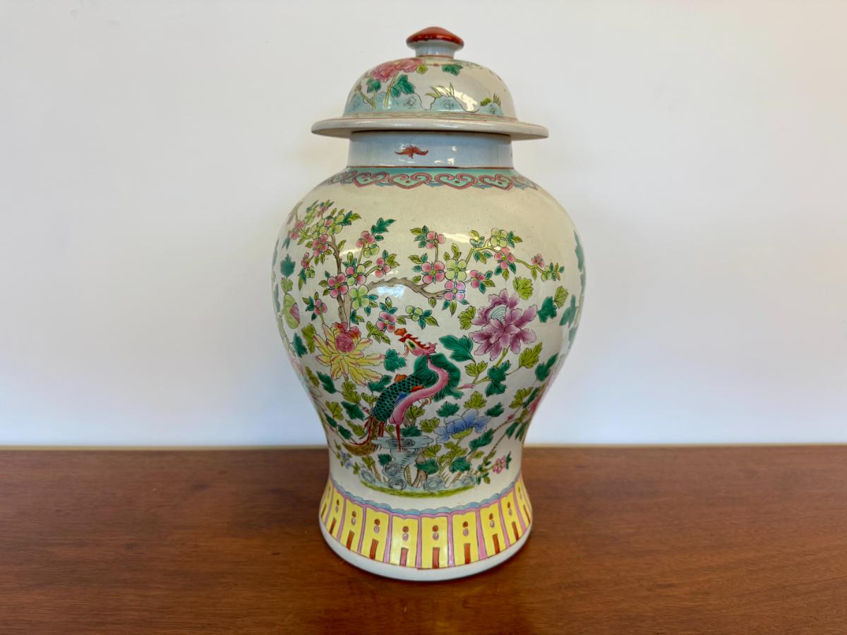 Dragon & Peacock Porcelain Urn