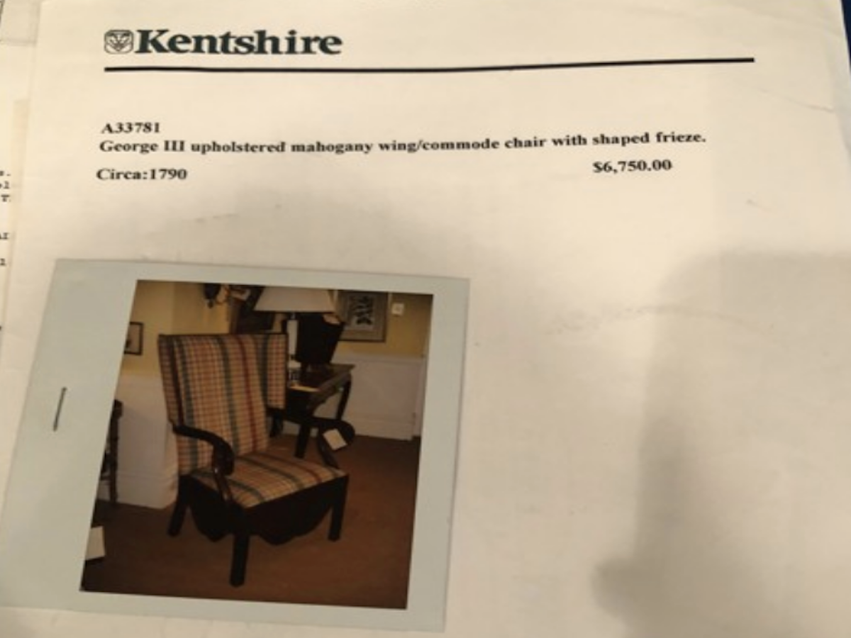 George III Wing Commode Chair, Circa 1790