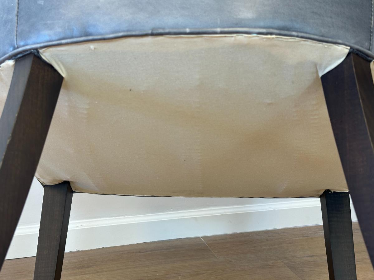 Tufted Grey Leather Chair