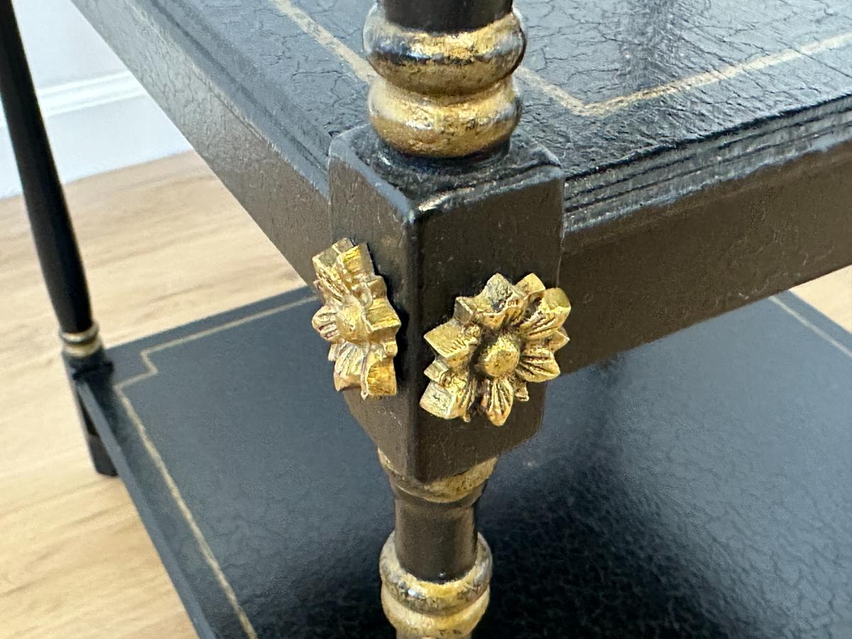 Black & Gold Three Tier Etagere from John Rosselli & Associates