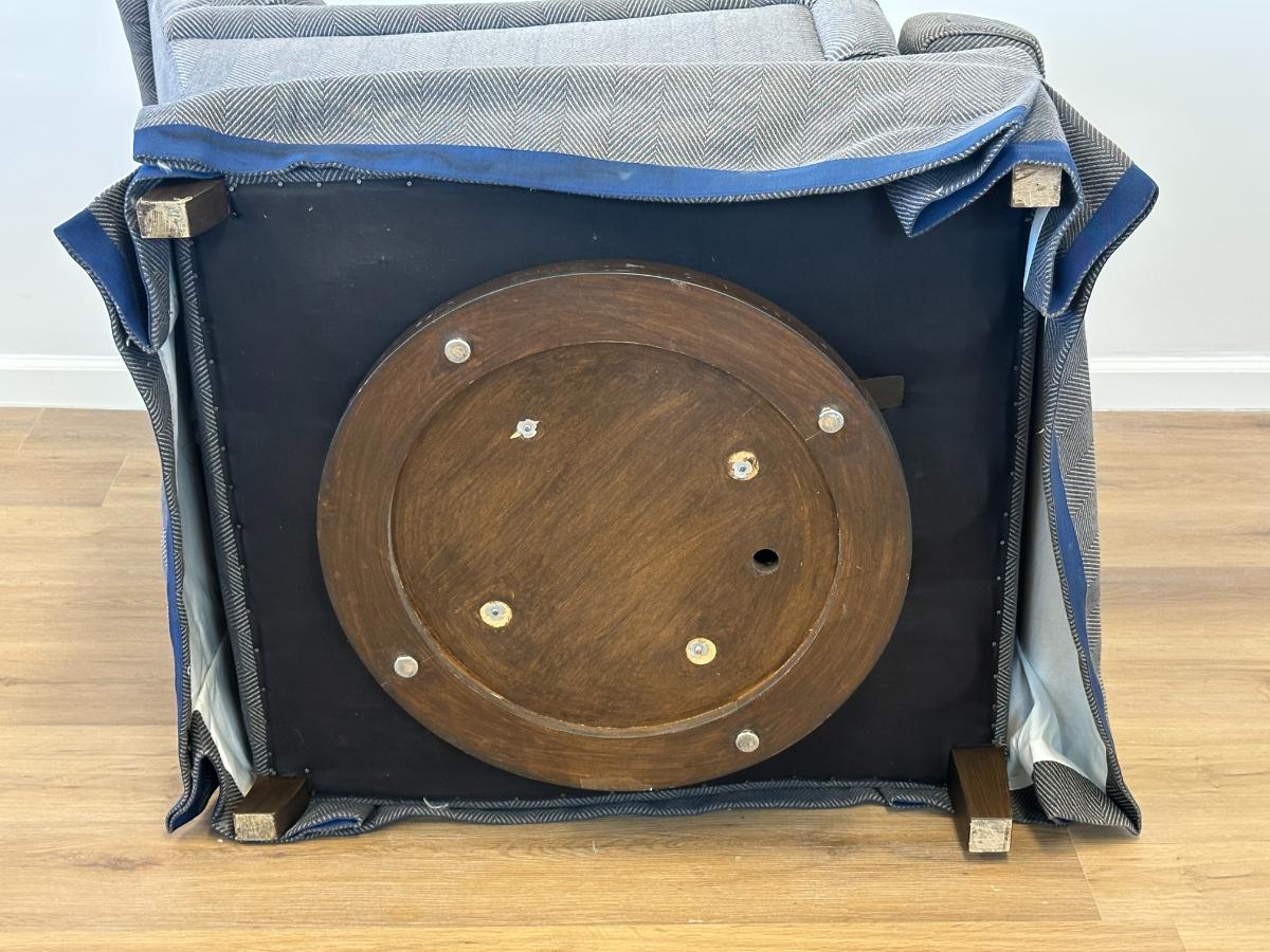 Custom Upholstered Down Filled Swivel Chair