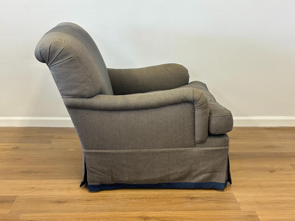 Custom Upholstered Down Filled Swivel Chair