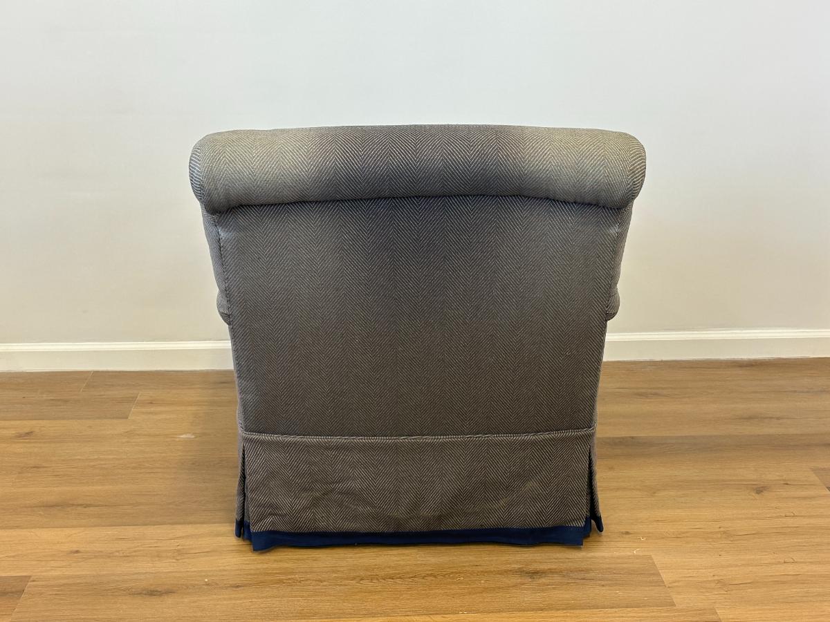 Custom Upholstered Down Filled Swivel Chair