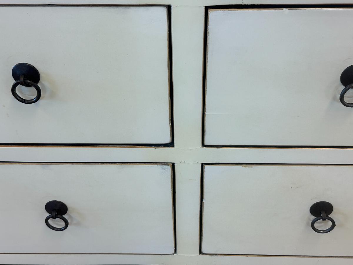 Asian Inspired Painted Six Drawer Dresser