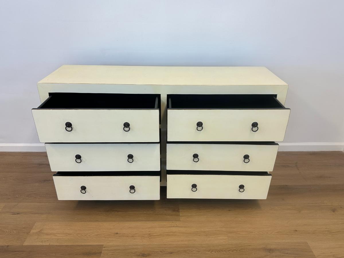 Asian Inspired Painted Six Drawer Dresser