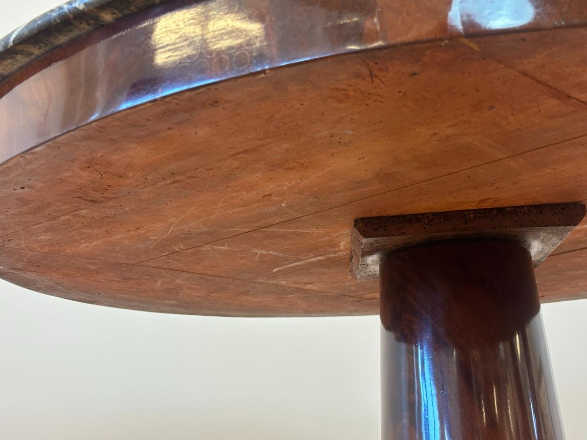 Antique Empire Marble Pedestal Table