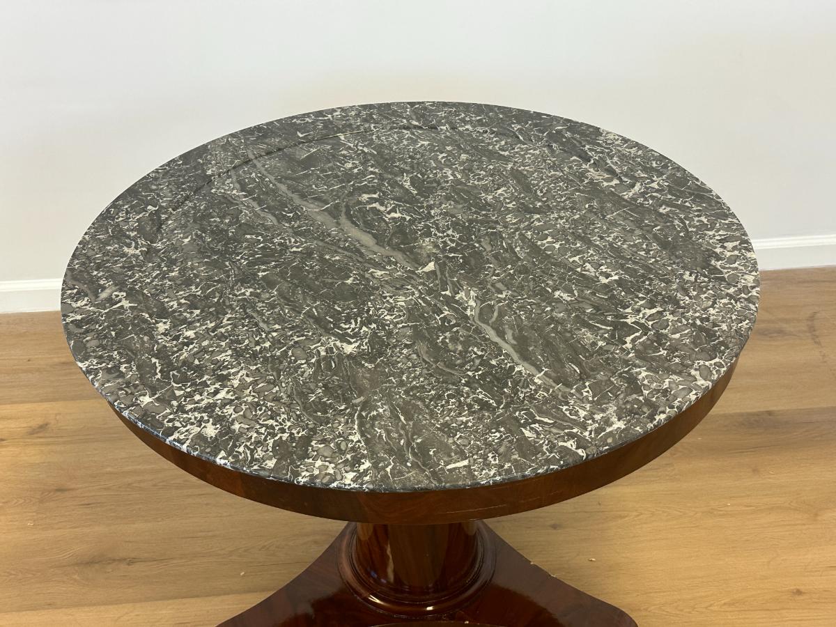 Antique Empire Marble Pedestal Table